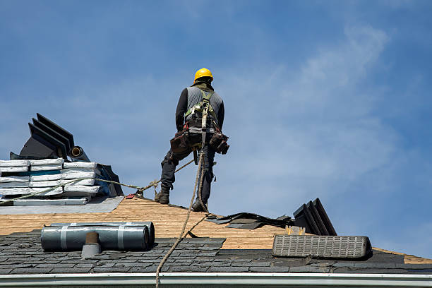 Professional Gutter Installation technician working in Lewisville, TX